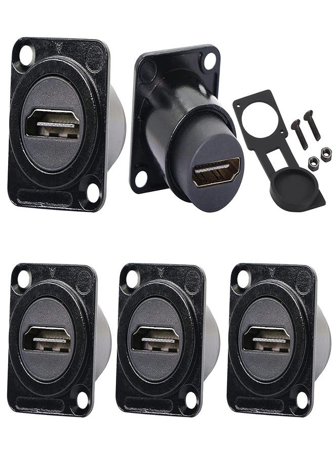 PENGLIN محولات تثبيت لوحة HDMI من بينجلين، 5 قطع، بدقة 4K@60Hz، وصلة تثبيت ثابتة ملولبة HDMI 2.0 أنثى إلى أنثى للتلفزيون والشاشة وجهاز العرض - Image 1